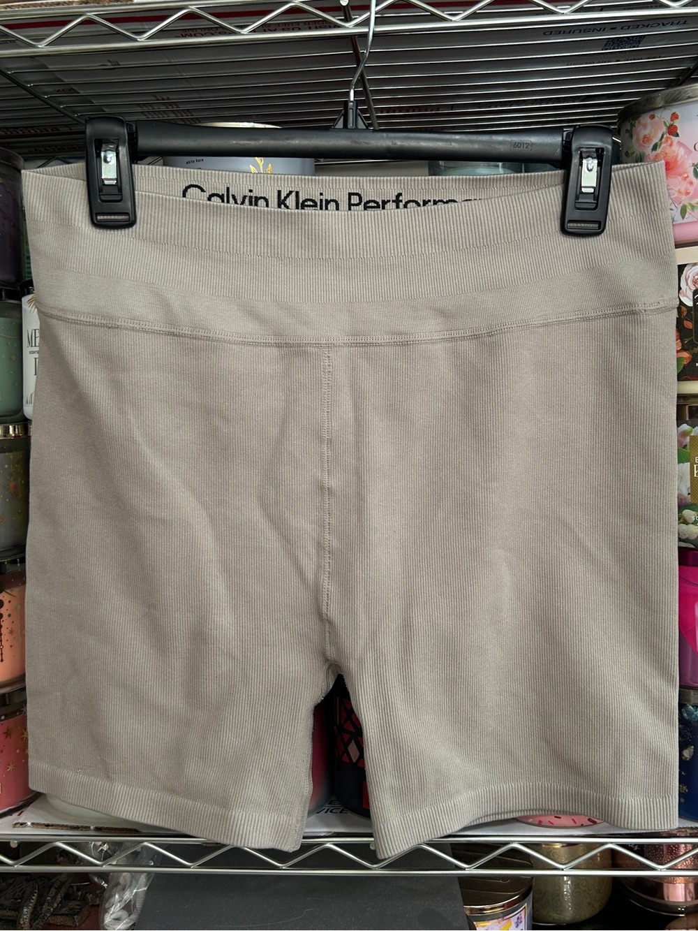 Calvin Klein Performance Taupe High-Rise Bike Shorts